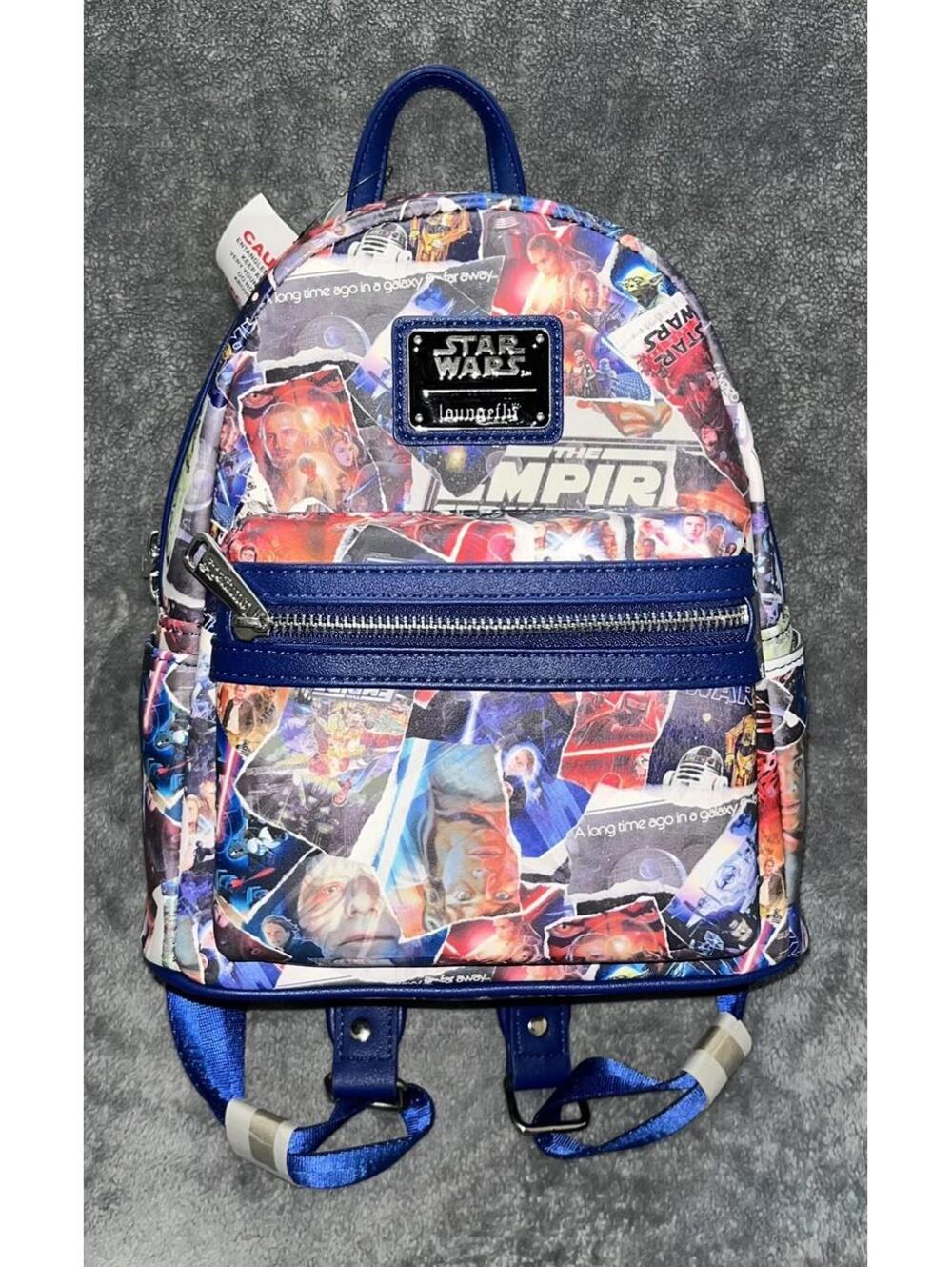 Disney Parks Star Wars Movie Poster Collage Loungefly Backpack Purse NEW NWT